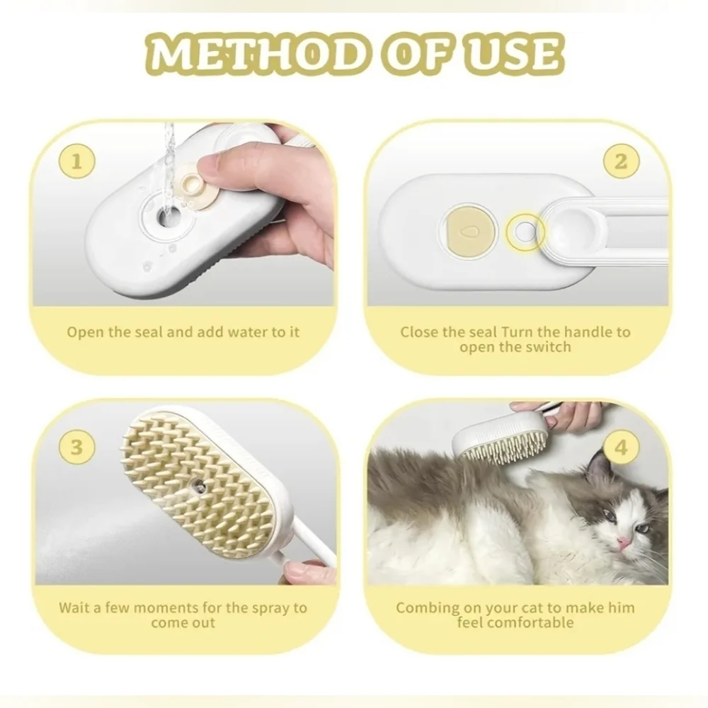 White NIB Pet/Cat Electric Spray Handle Massage Brush